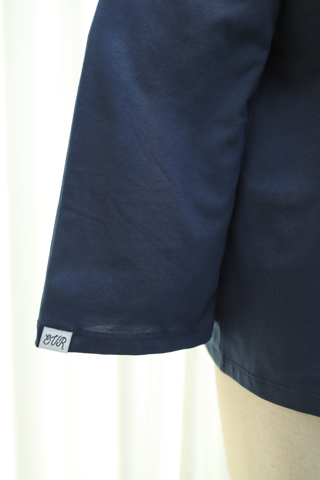 Crew Neck Long Sleeve Oversize Cotton Sweatshirt - Navy - Podyumplus - by Peralane - photo 6