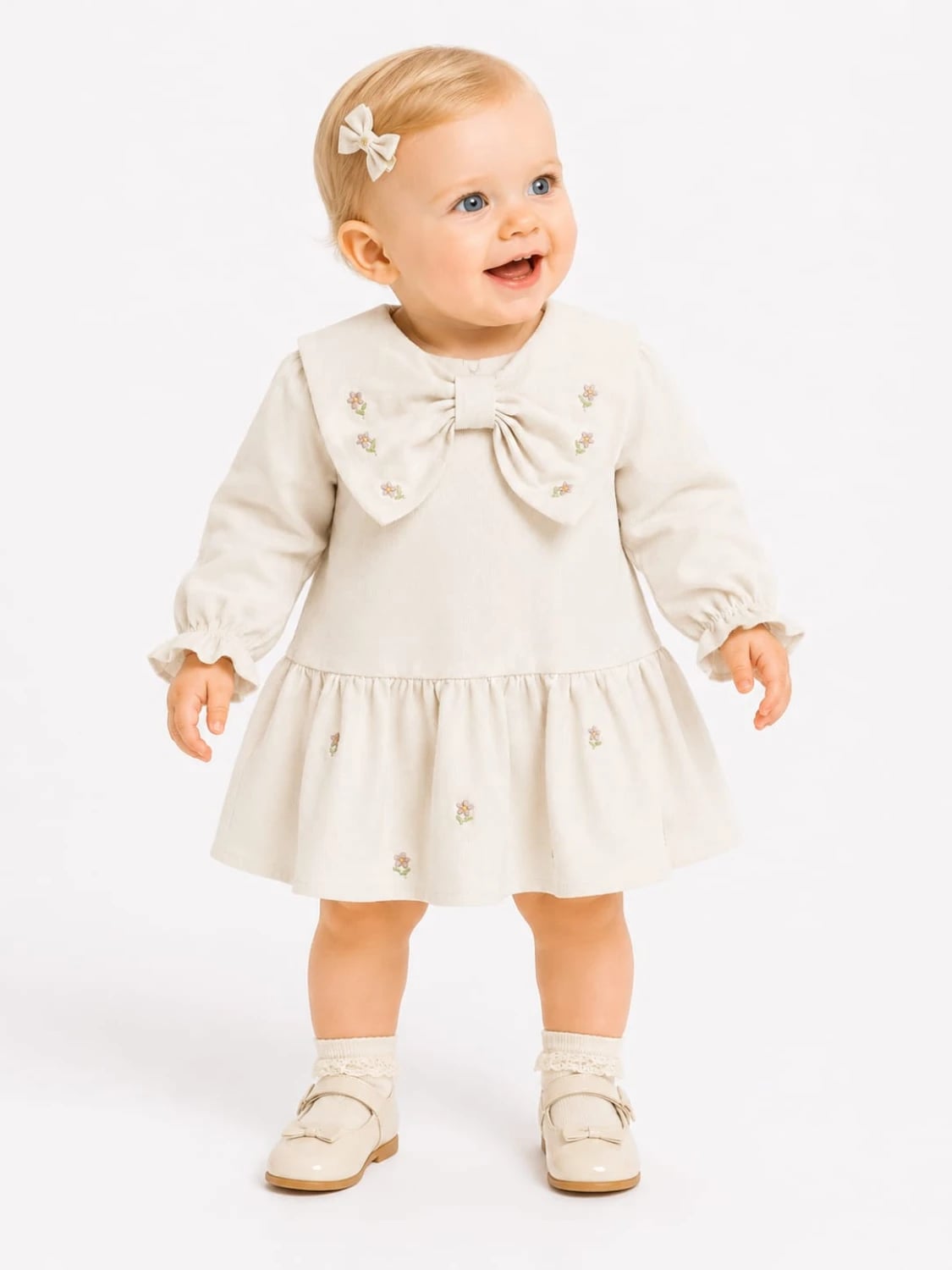 Baby Girls' Embroidered Floral Dress - 1049 - Serkon Baby - by Peralane