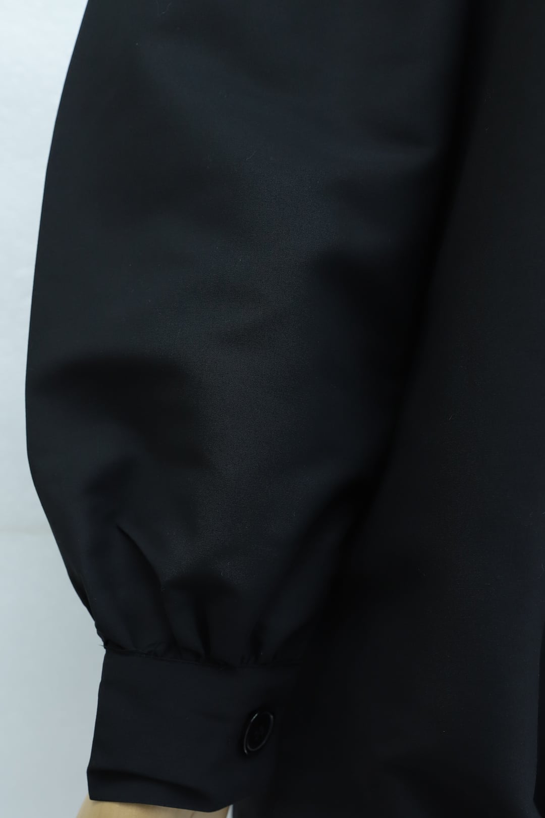Black Balloon Sleeve Double Pocket Lined Buttoned Trench Coat - Podyumplus - by Peralane - photo 6