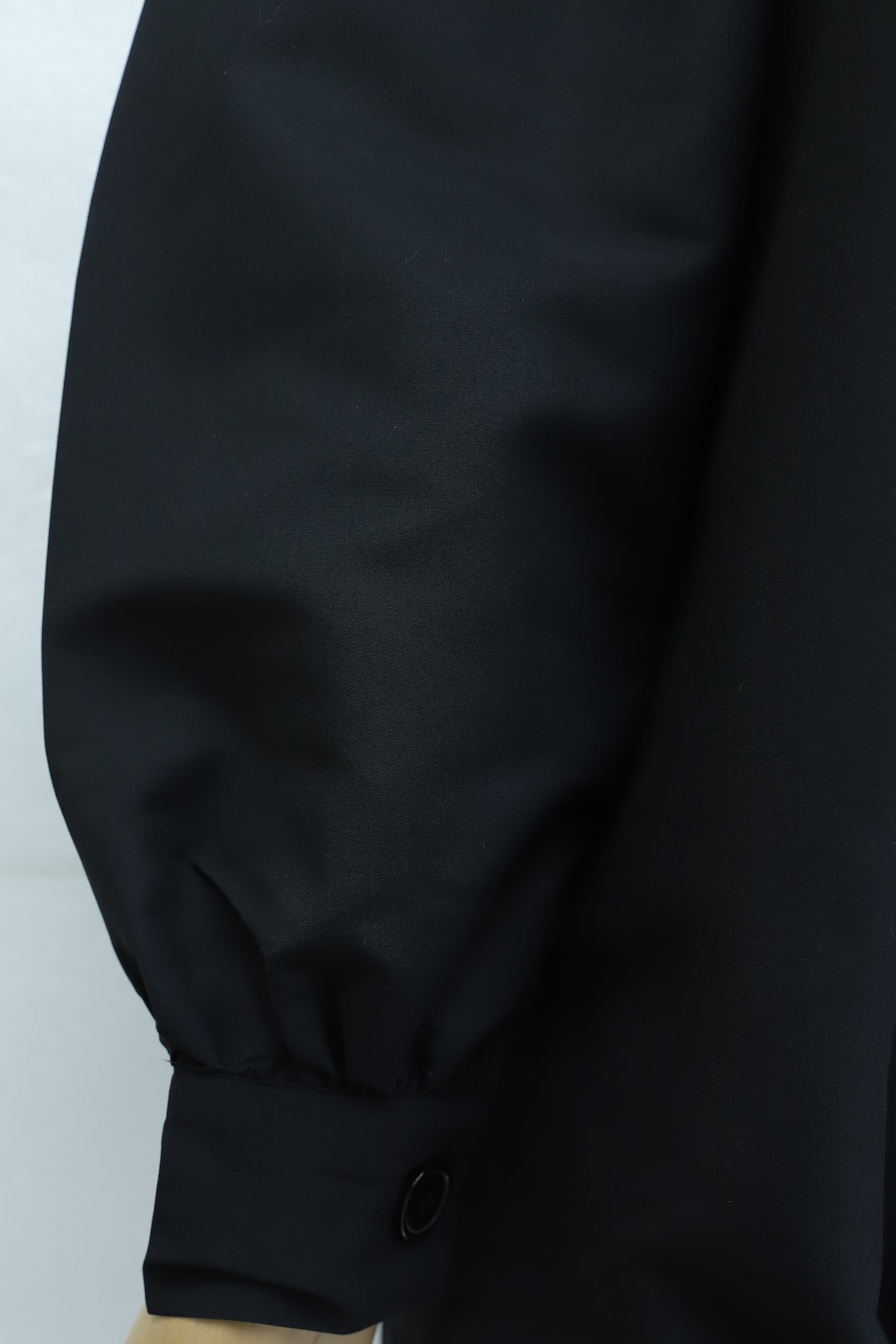 Black Balloon Sleeve Double Pocket Lined Buttoned Trench Coat - Podyumplus - by Peralane - photo 6