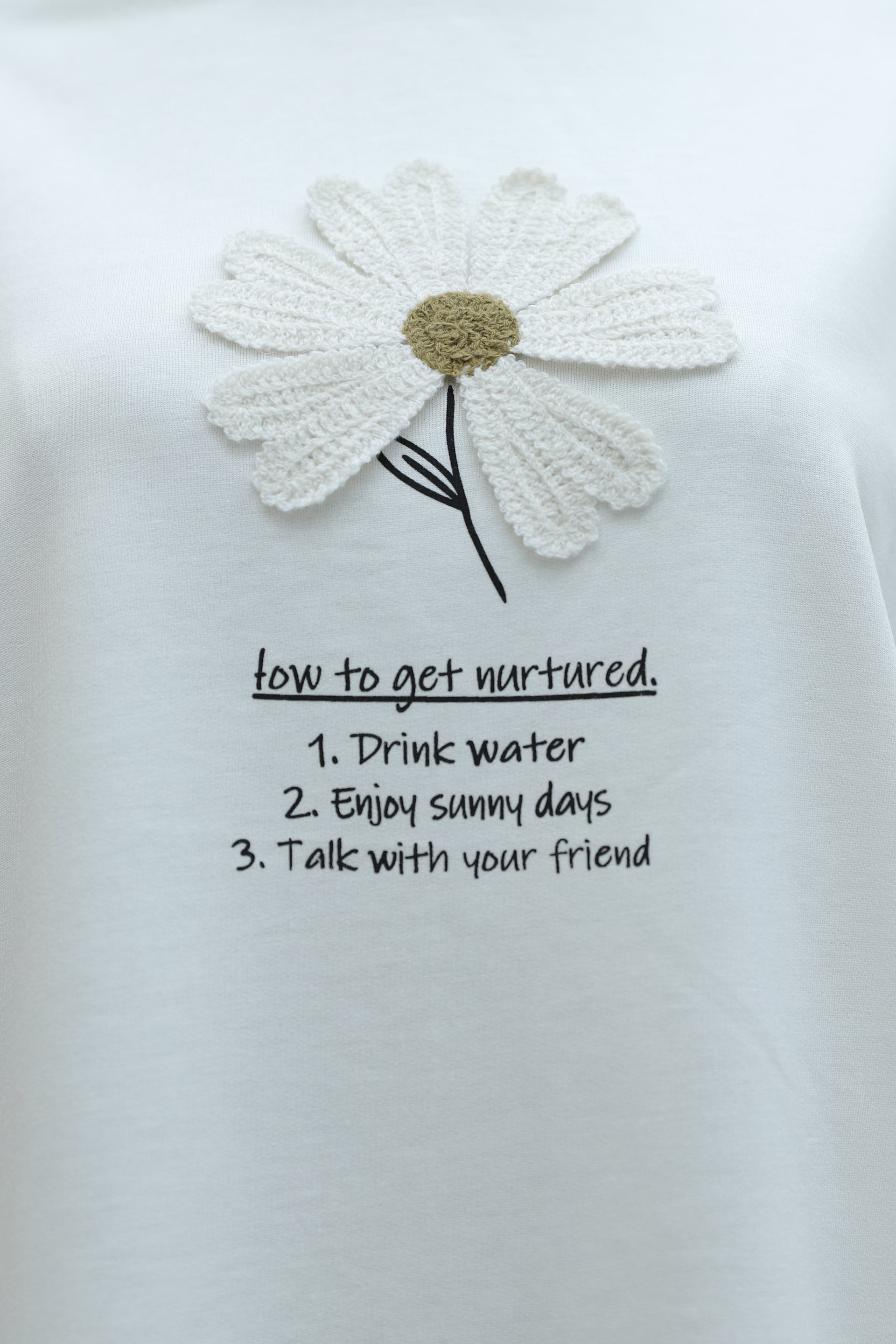 White Knit Tunic with Floral Embroidery and Bicycle Neckline - Podyumplus - by Peralane - photo 6