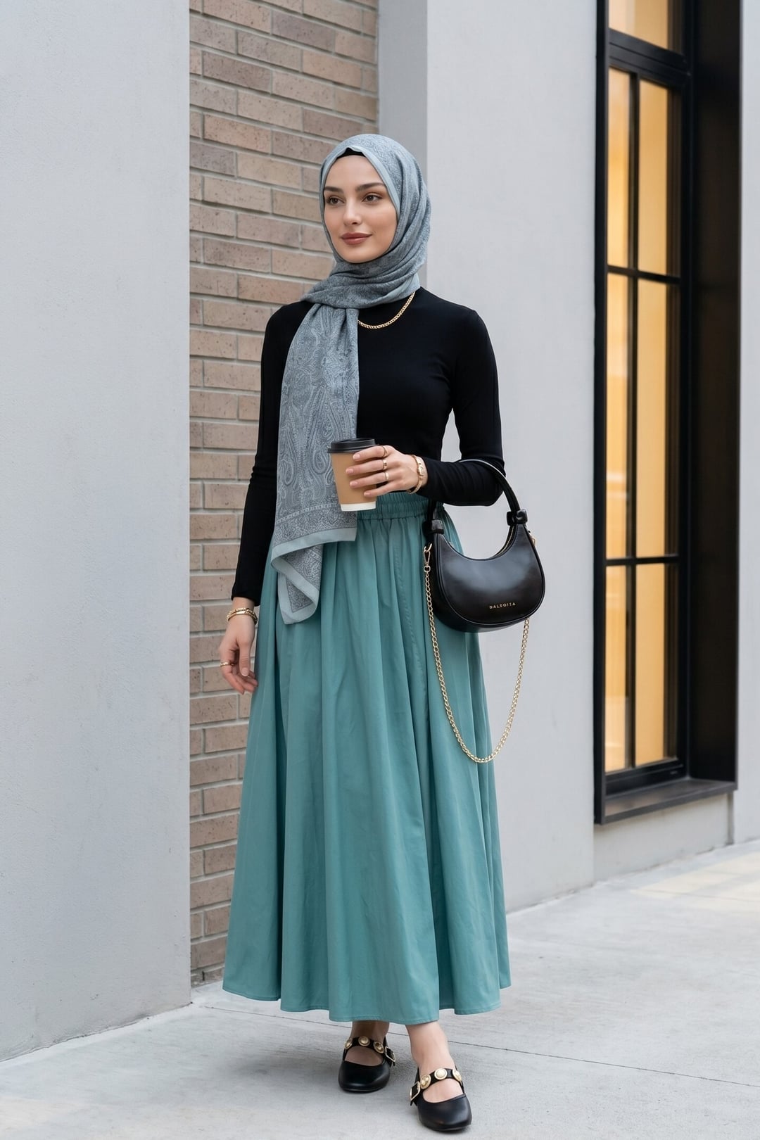 Black High-Neck Long-Sleeve Knit Top - Podyumplus - by Peralane - photo 2