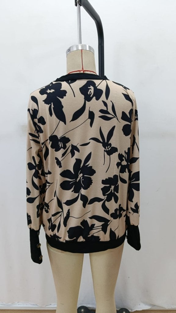Women's Long Sleeve V-Neck Printed Suprem Blouse - Janes - by Peralane - photo 5