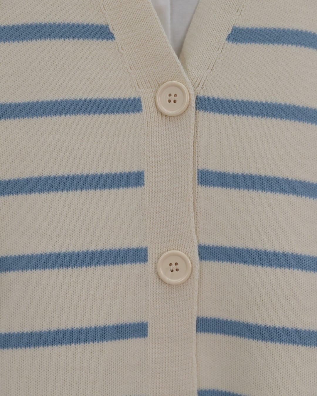 Striped Button-Up V-Neck Knit Cardigan - Blue - Podyumplus - by Peralane - photo 5