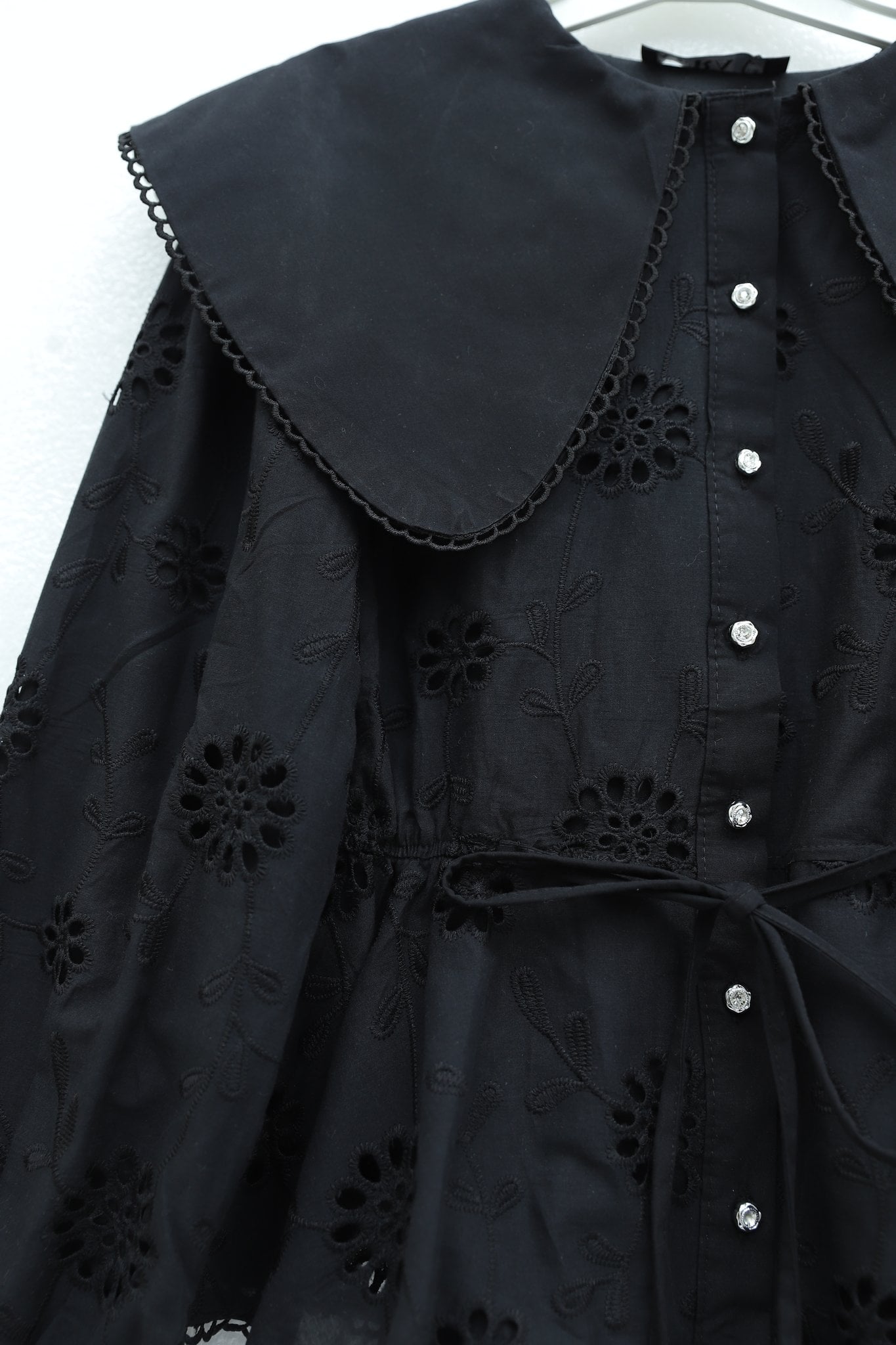 Bebe Collar Embroidered Linen Look Two Piece Set - Black - Podyumplus - by Peralane - photo 6
