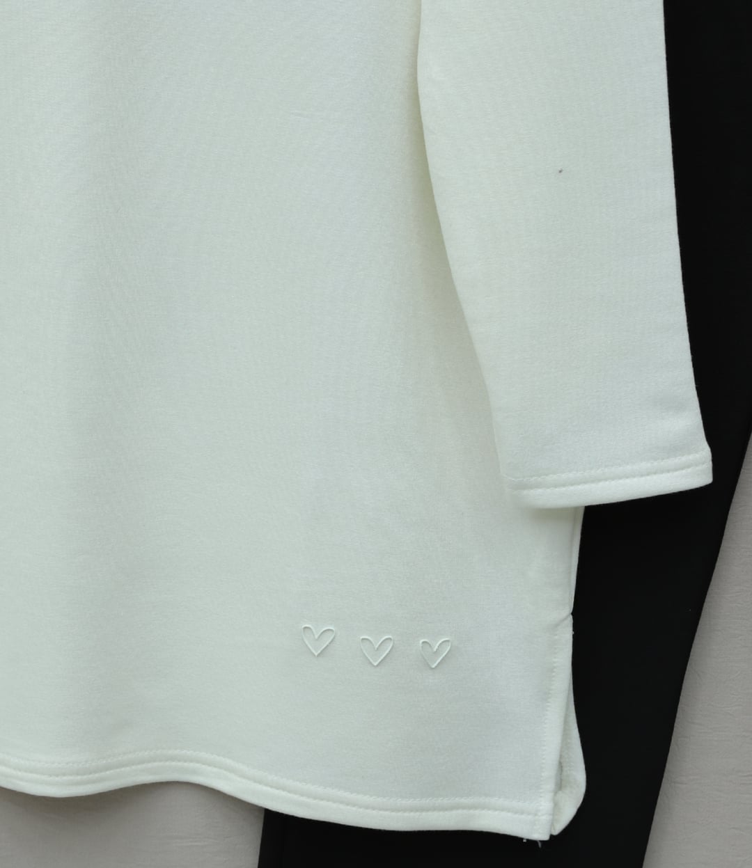 Relaxed Knit Tunic with Heart Hem Detail - Ecru - Podyumplus - by Peralane - photo 8