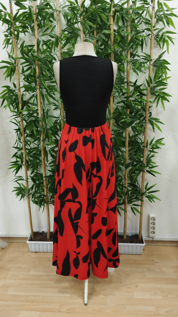 Women's Sleeveless Round Neck Long Suprem Dress with Patterned Skirt - Janes - by Peralane - photo 7