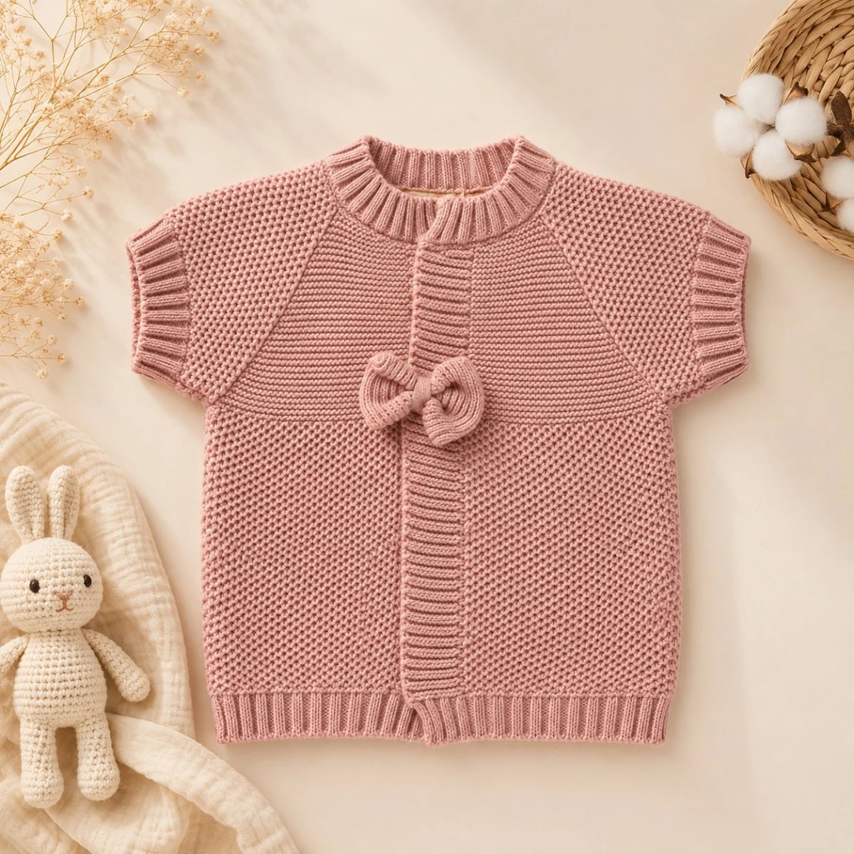 Knitted Baby Cardigan - Dusty Pink - Pack of 3 - Has Bereket - by Peralane