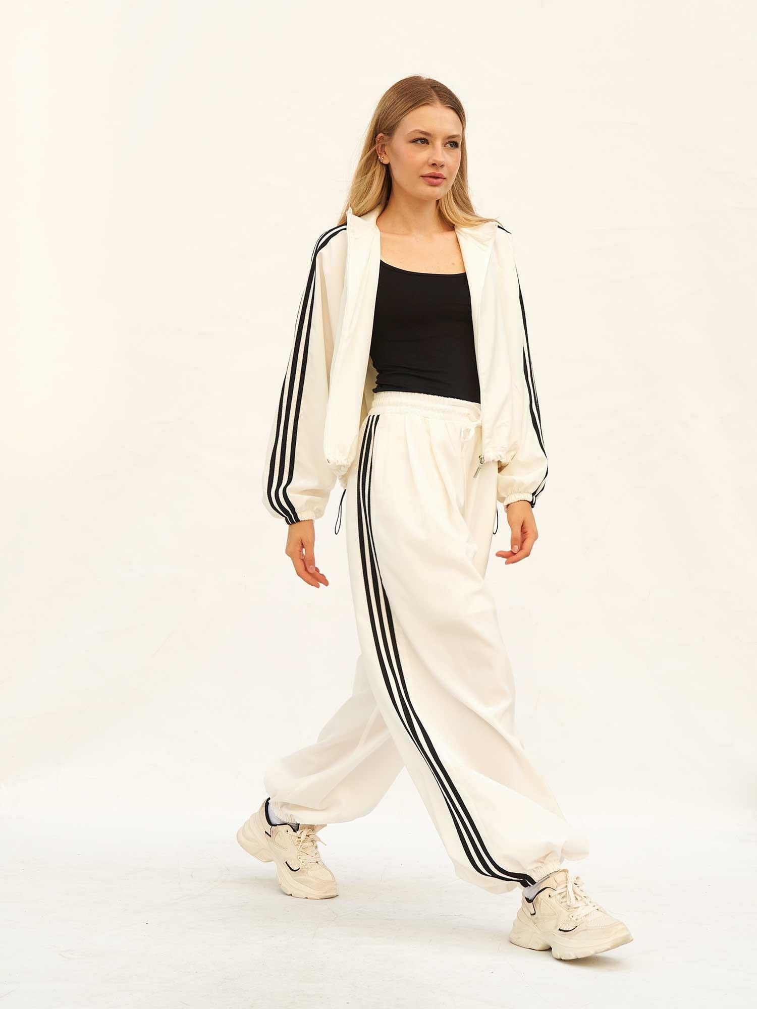Contrast Striped Zip-Up Sport Tracksuit Set - Lefon - by Peralane - photo 4