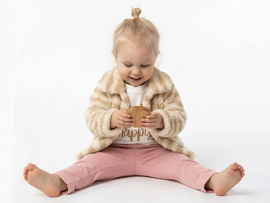 Striped Faux Fur Jacket Baby Girl 3-Piece Set - Elci Baby - by Peralane