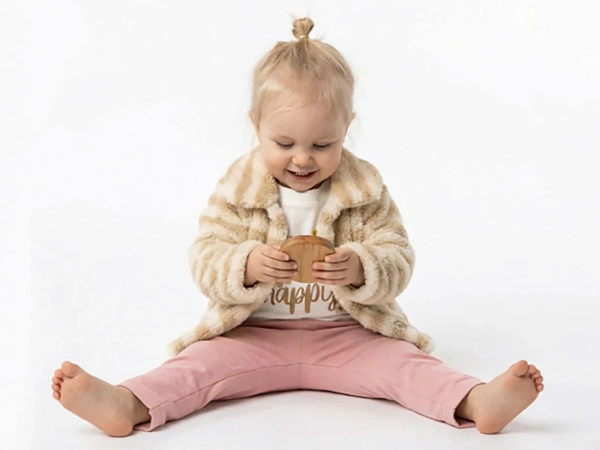 Striped Faux Fur Jacket Baby Girl 3-Piece Set - Elci Baby - by Peralane