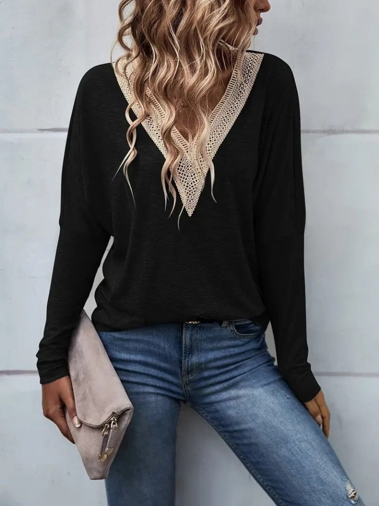Women's Long Sleeve V-Neck Dolman Sleeve Viscose Blouse - Janes - by Peralane - photo 5