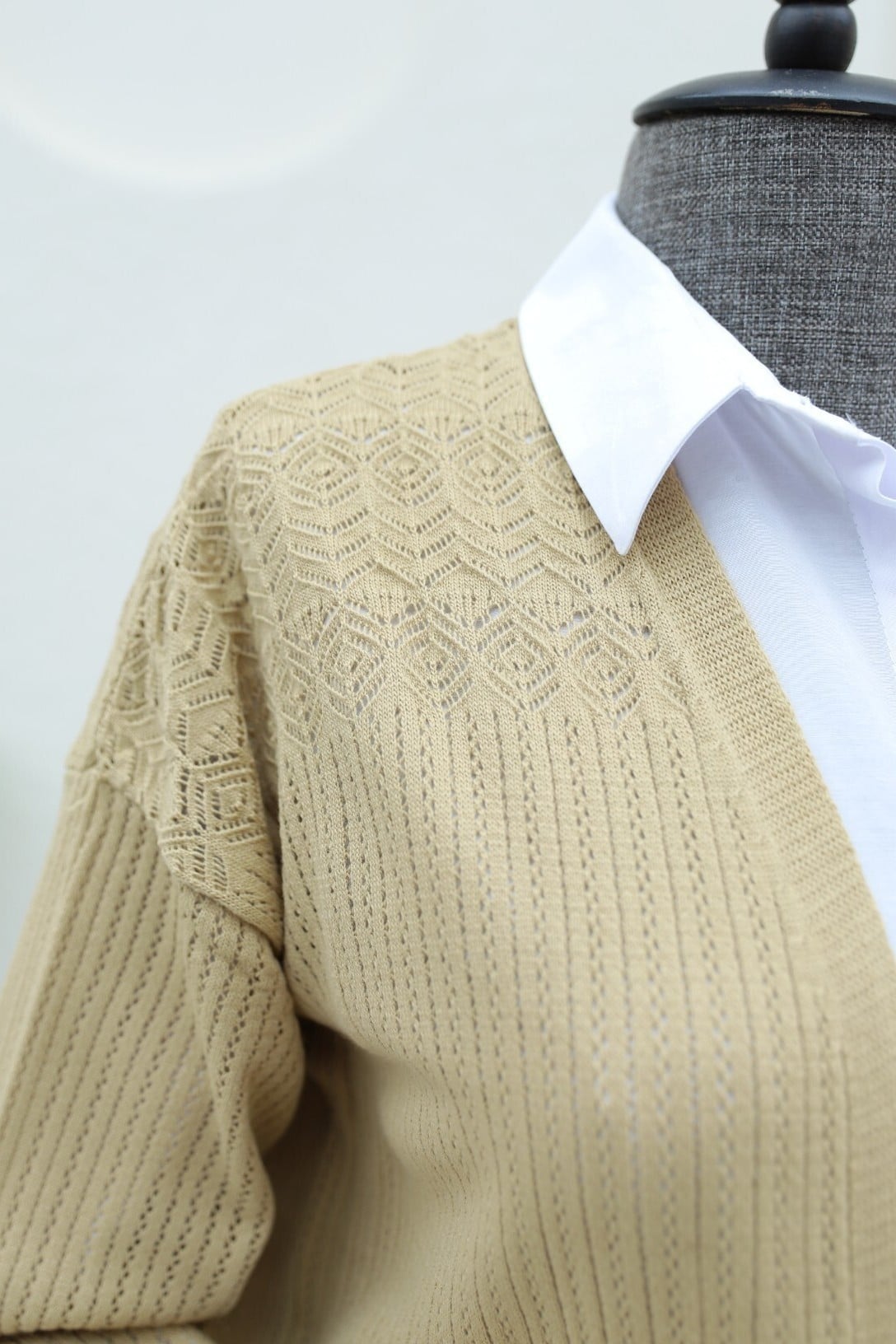 Patterned Hem Open-Front Cardigan - Vizon - Podyumplus - by Peralane - photo 5