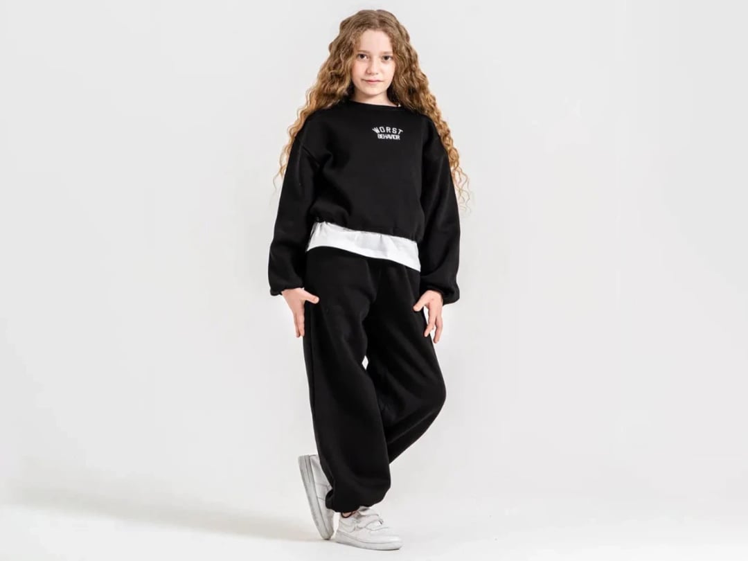 Worst Printed Fleece Girls' Tracksuit Set - ÖZ Bebe - by Peralane