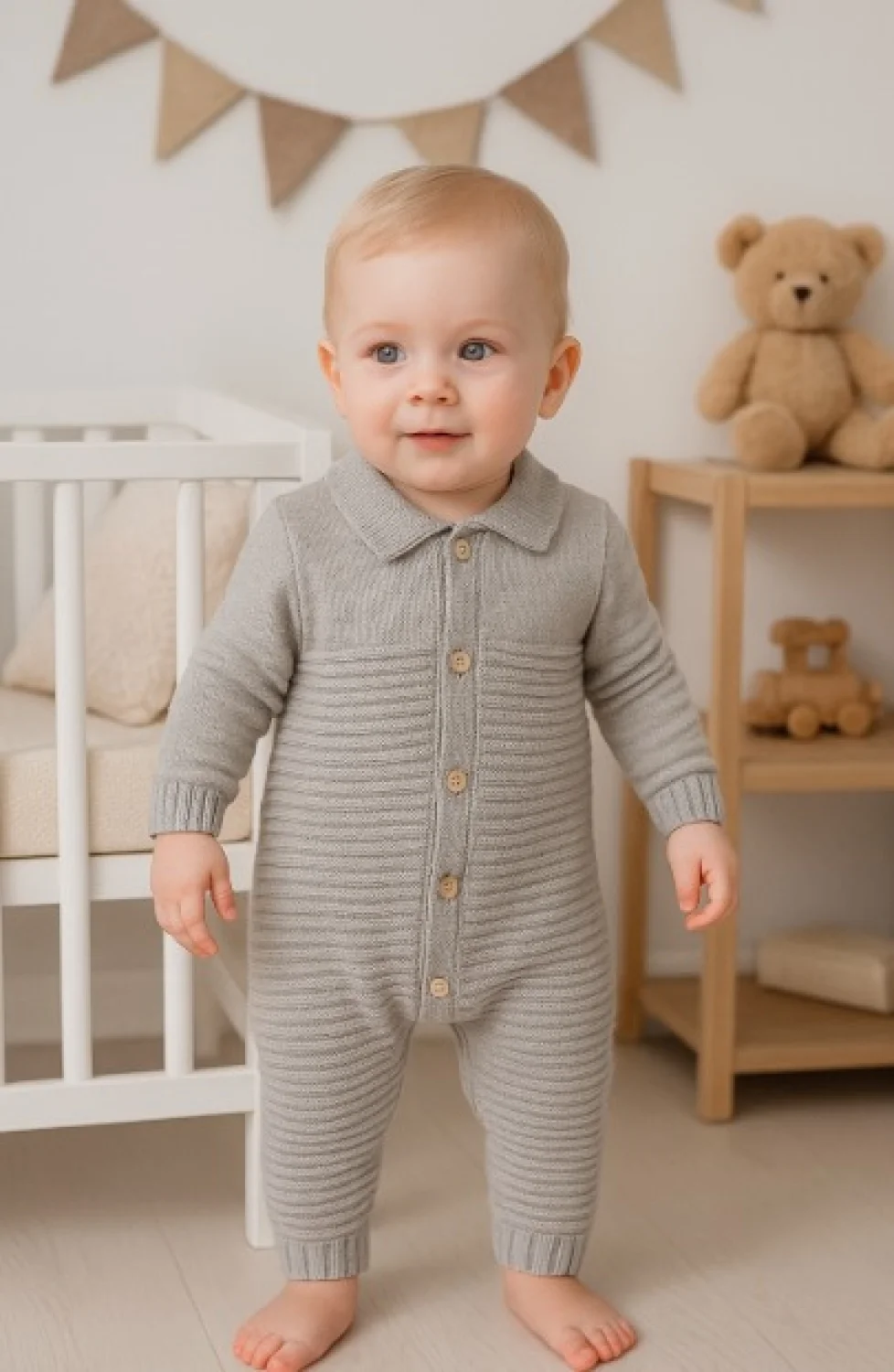 Knitted Baby Romper - 1002 (Pack of 3) - Has Bereket - by Peralane