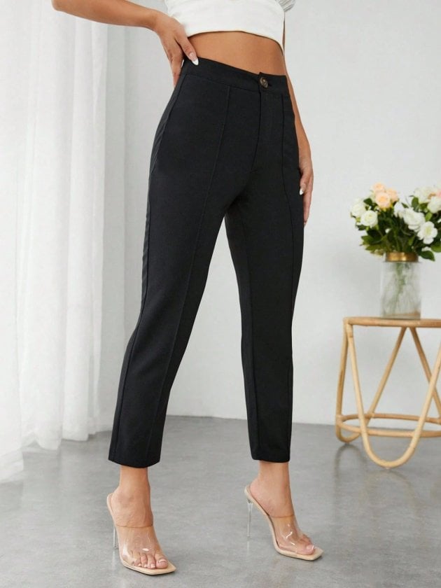 Women's High Waist Pocket Detail Scuba Dive Trousers - Janes - by Peralane - photo 2