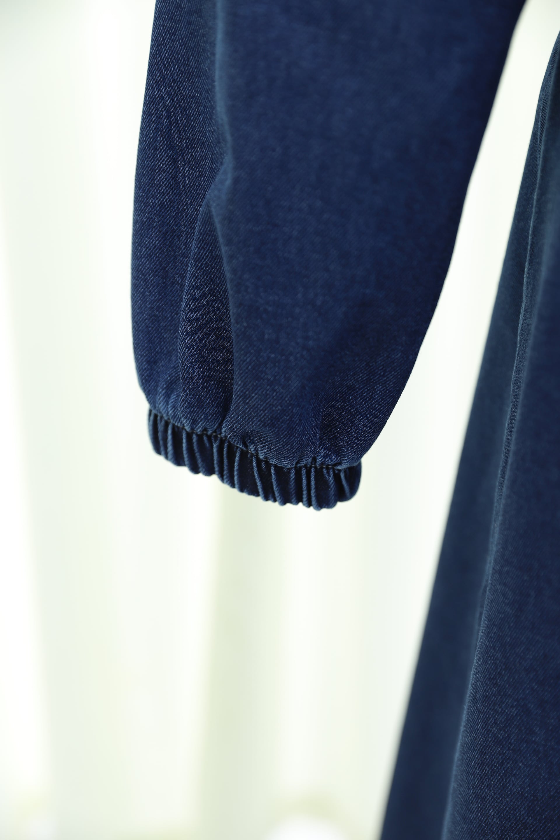 Long-Sleeved Button-Front Denim Dress - Dark Blue - Podyumplus - by Peralane - photo 6