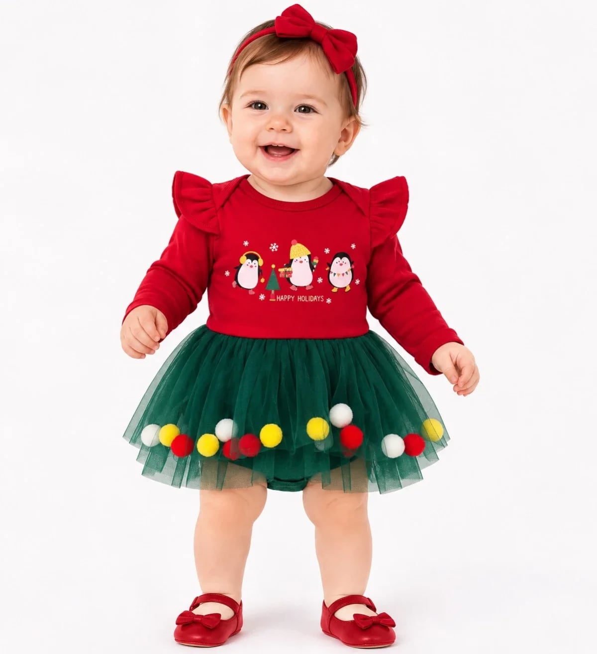 Baby Girl's Christmas Romper Set with Tutu Skirt - Interkidsy - by Peralane