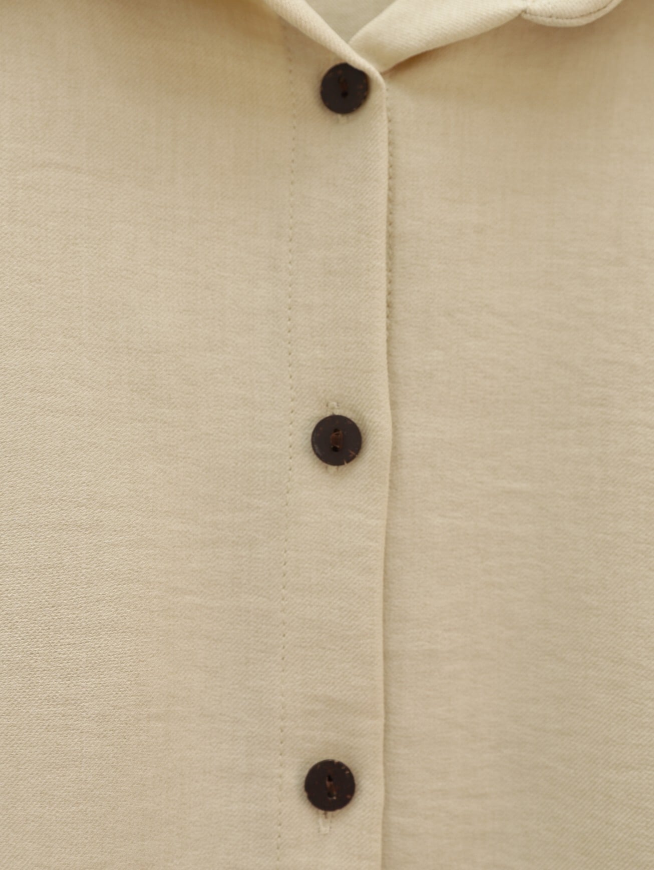 Beige Linen Look Buttoned Shirt and Straight-Leg Pants Set for Women - Podyumplus - by Peralane - photo 4