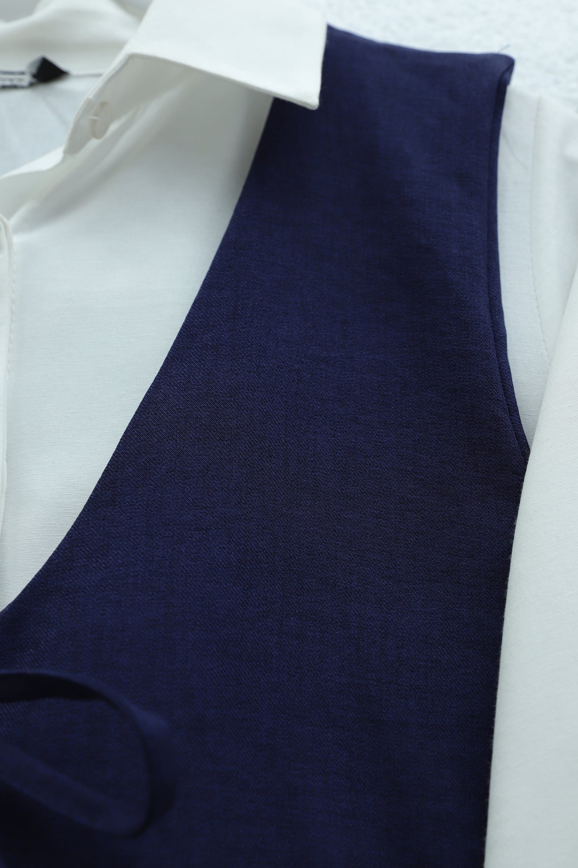 Navy Blue Front-Tie Vest and Wide-Leg Trouser Two-Piece Set - Podyumplus - by Peralane - photo 6