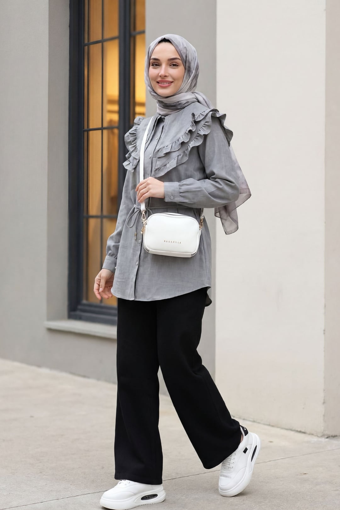Black Wide-Leg Drawstring Jeans with Pockets - Podyumplus - by Peralane - photo 2