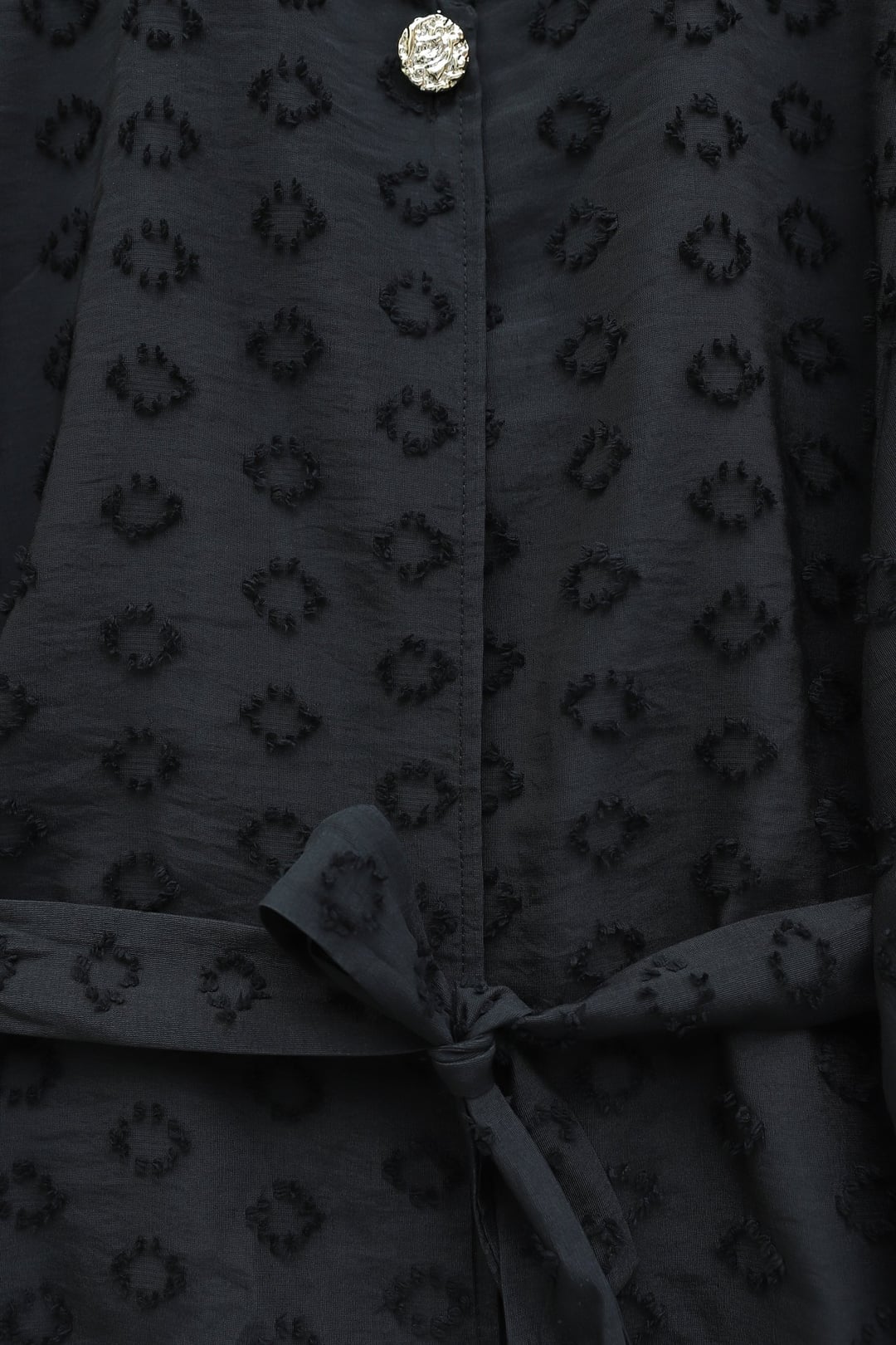 Black Floral Appliqué Kimono Set with Tiered Maxi Skirt - Podyumplus - by Peralane - photo 4