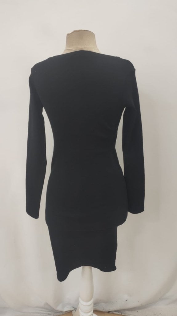 Women's Long Sleeve V-Neck Short Slip Dress - Black - Janes - by Peralane - photo 8