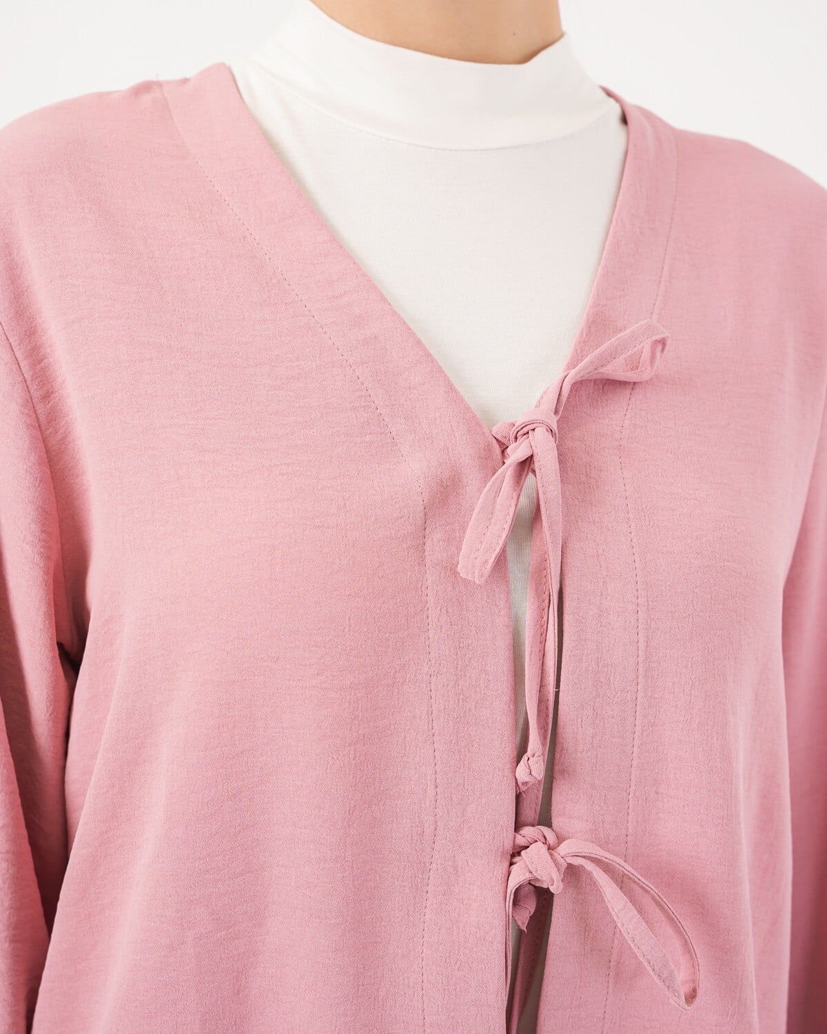 Women's Two-Piece Pink Modest Set with Long Skirt and Cropped Cardigan - Bigdart - by Peralane - photo 6