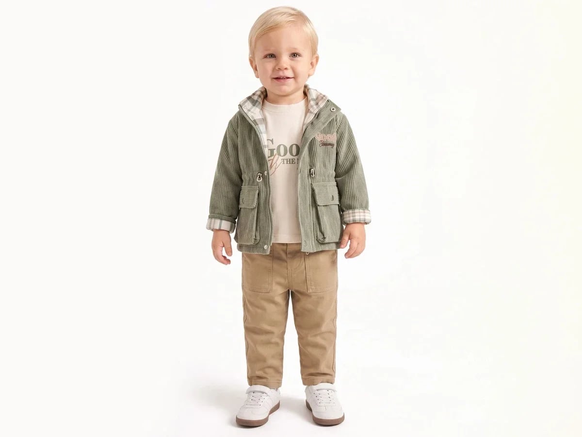 Boys' 3-Piece Corduroy Jacket, T-Shirt and Trousers Set - Canoz - by Peralane