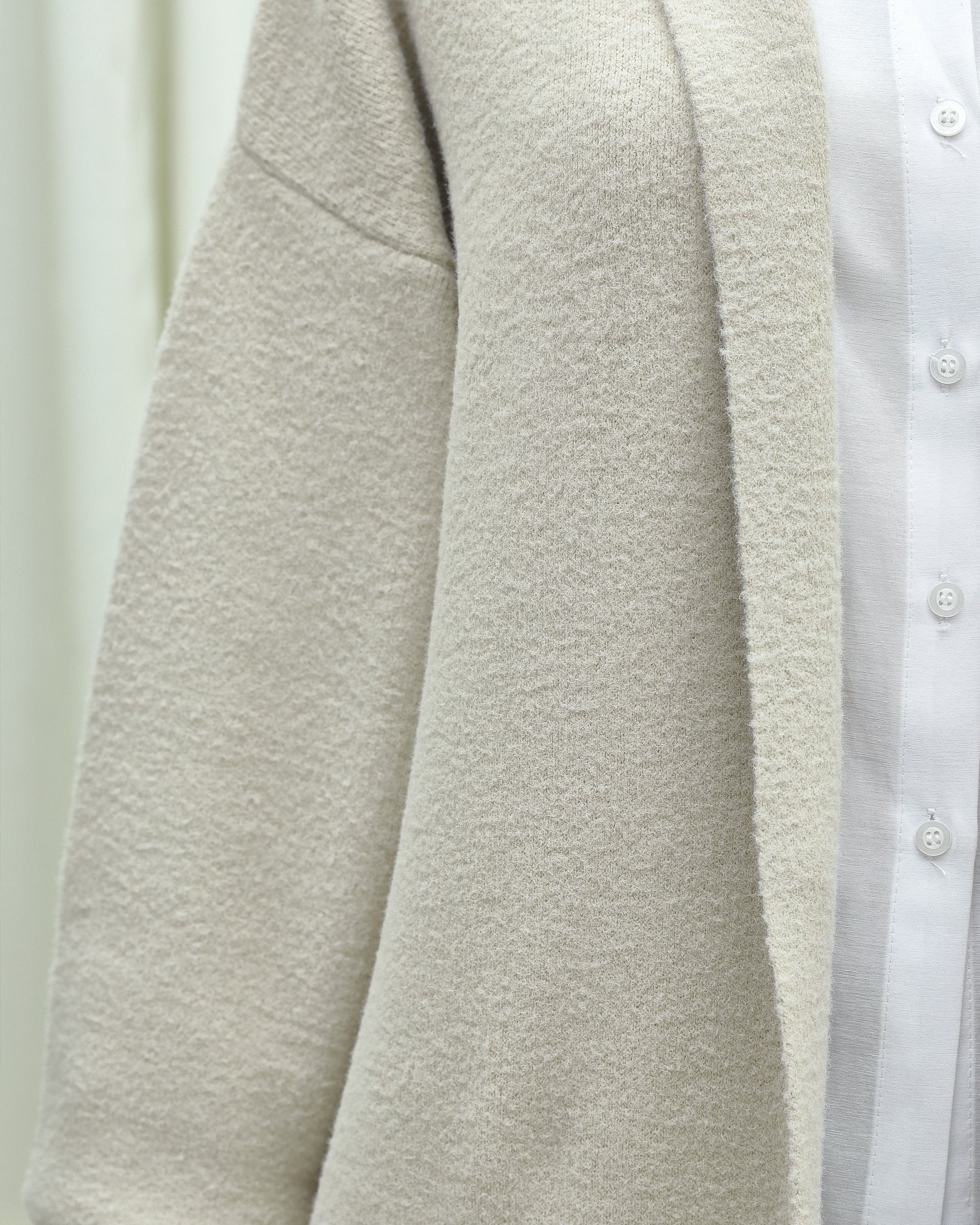 Collar Long Loose Cardigan - Ecru - Podyumplus - by Peralane - photo 4