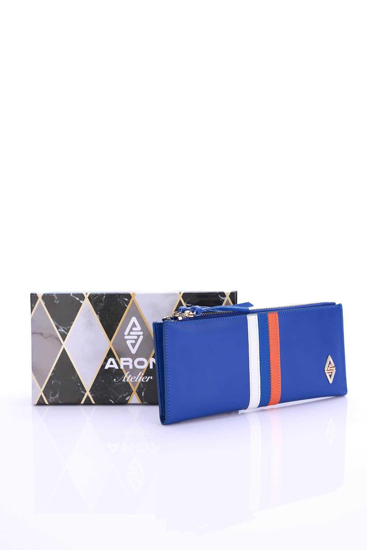 Barbara Royal Blue Women's Wallet with Striped Pattern - Aron Atelier - by Peralane - photo 2