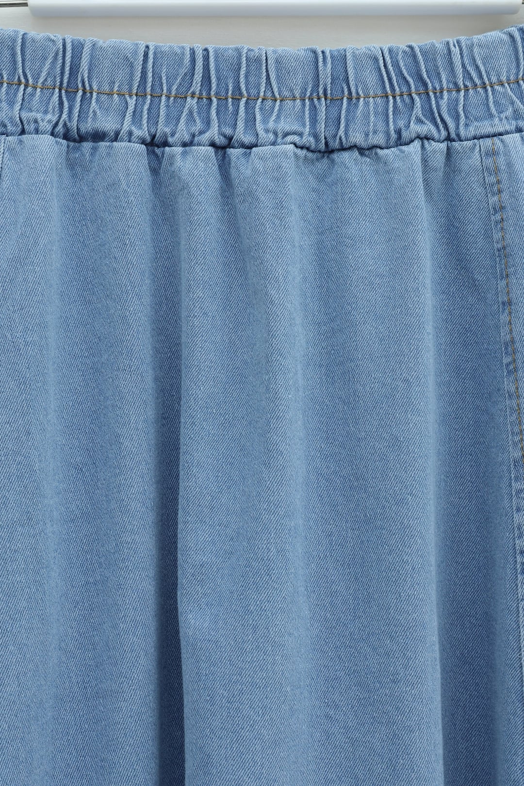 Side Pocket Elastic Waist Denim Skirt - Light Blue - Podyumplus - by Peralane - photo 7