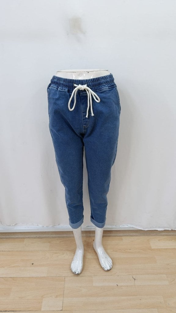 Women's High-Waist Drawstring Denim Trousers - Janes - by Peralane - photo 6