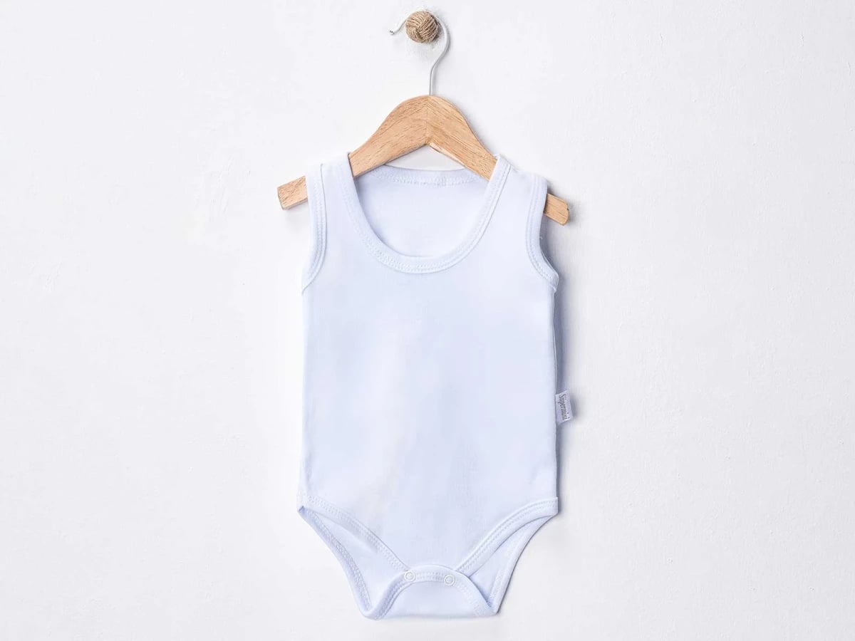 Baby Snap Closure Bodysuit - Pale Blue (Pack of 4) - Supermini - by Peralane