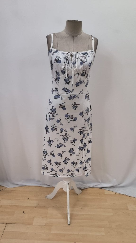 Women's Spaghetti Strap Floral Print Dress with Tie Neckline - Janes - by Peralane - photo 8