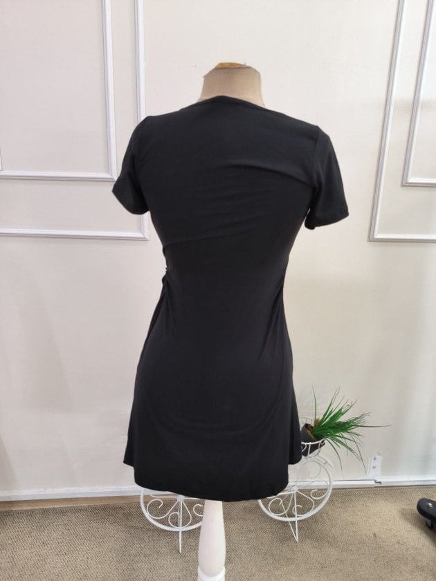 Women's Short-Sleeved Deep V-Neck Short Viscose Dress - Janes - by Peralane - photo 7