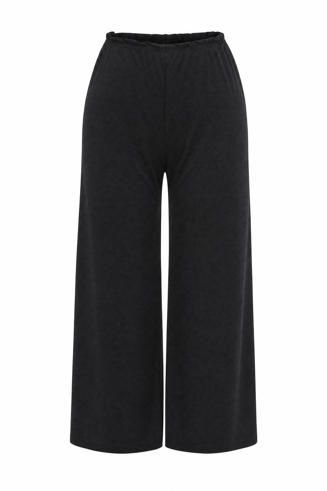 Black Wide-Leg Elasticated Waist Trousers - Podyumplus - by Peralane