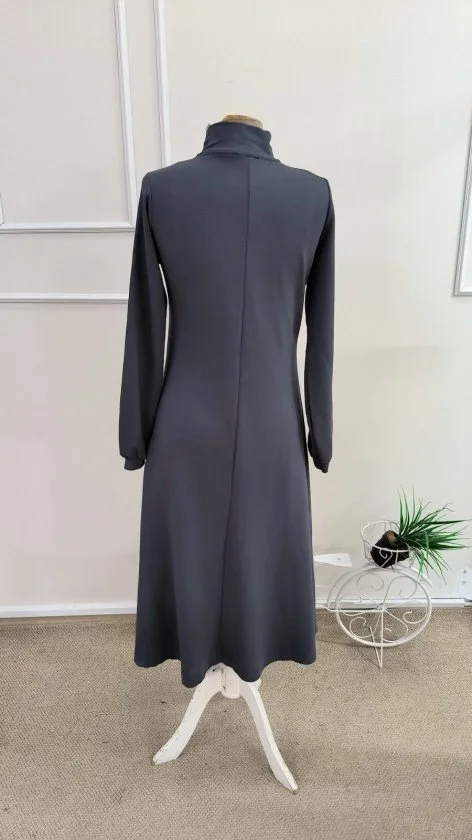 Women's Long Sleeve Zip Flared Midi Viscose Dress - Janes - by Peralane - photo 6