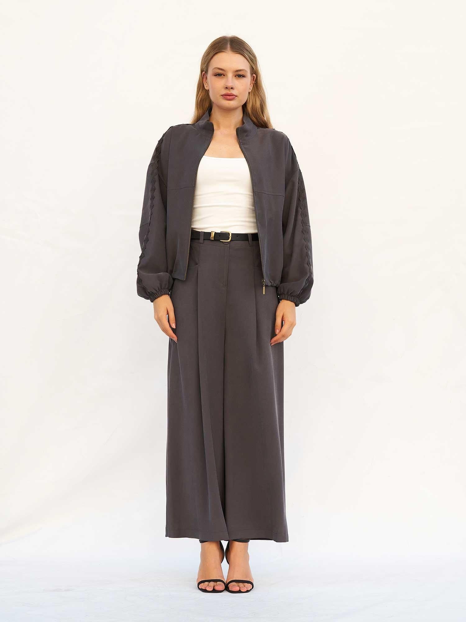 Horizontal Pocket Detail Palazzo Trousers - Lefon - by Peralane