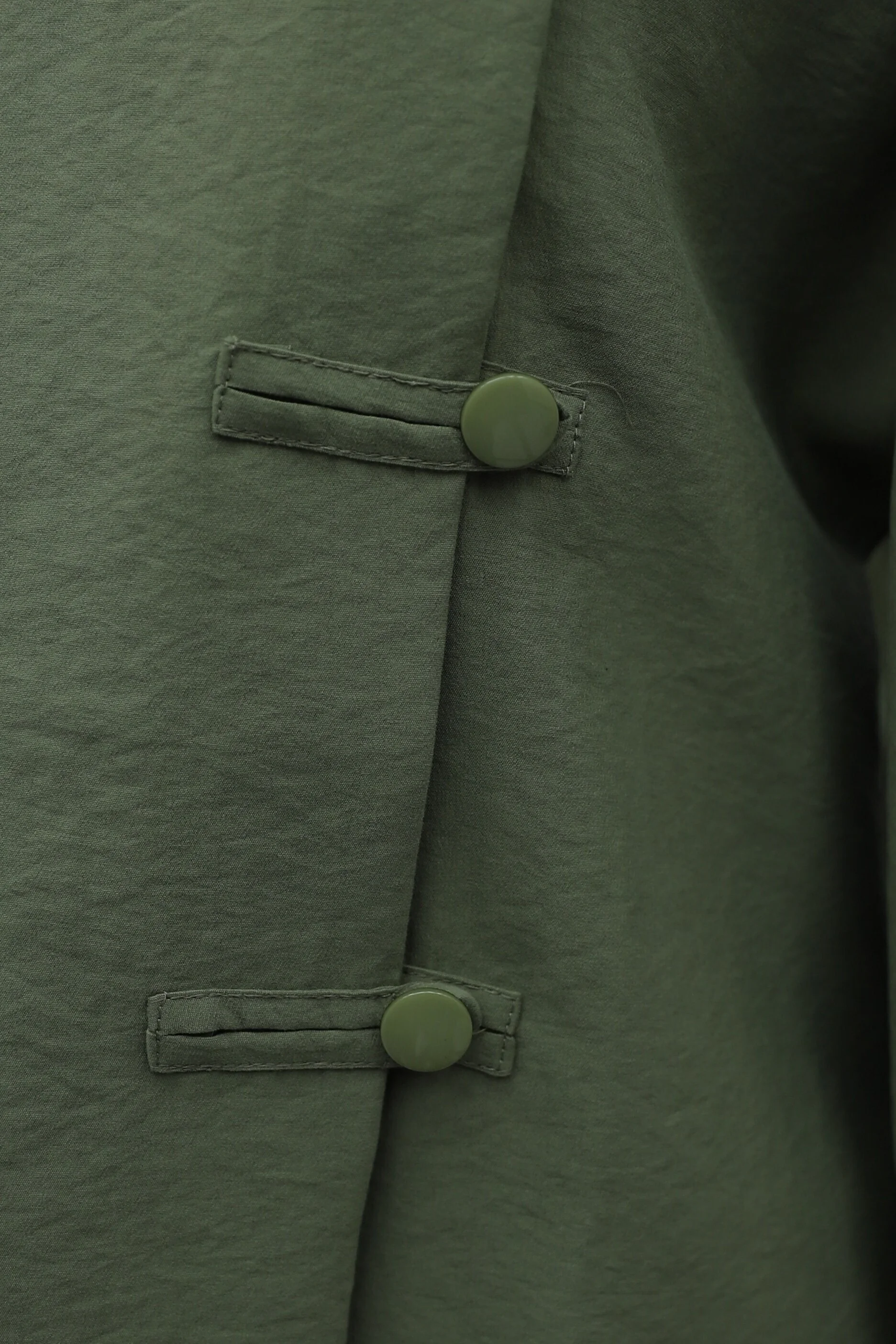 Round Neck Button Front Long Back Polyviscose Tunic - Olive Green - Podyumplus - by Peralane - photo 9