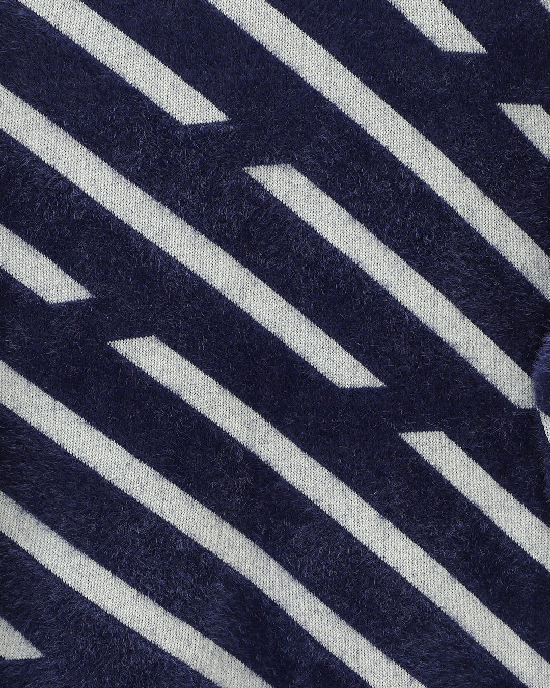 Navy Blue Side Stripe Slouchy Knit Sweater - Podyumplus - by Peralane - photo 5