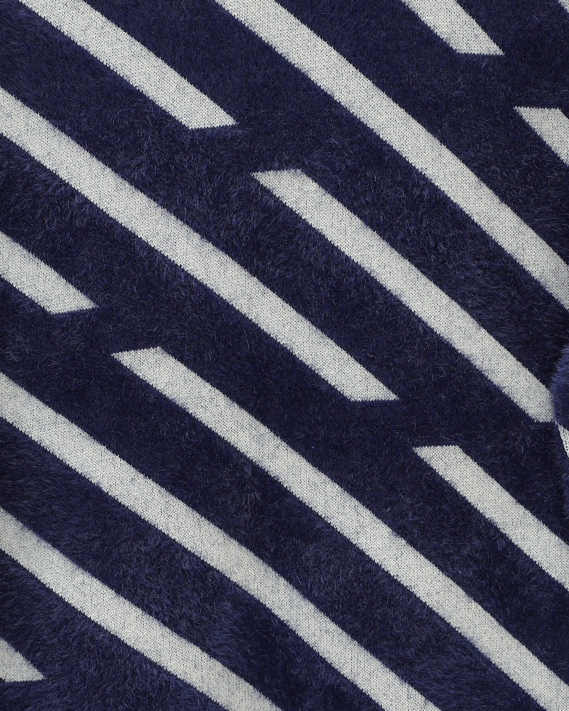 Navy Blue Side Stripe Slouchy Knit Sweater - Podyumplus - by Peralane - photo 5