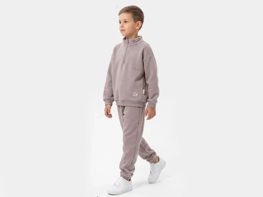 Boys' Quarter-Zip Mock Neck Sweatshirt and Jogger Set - Vovido - by Peralane