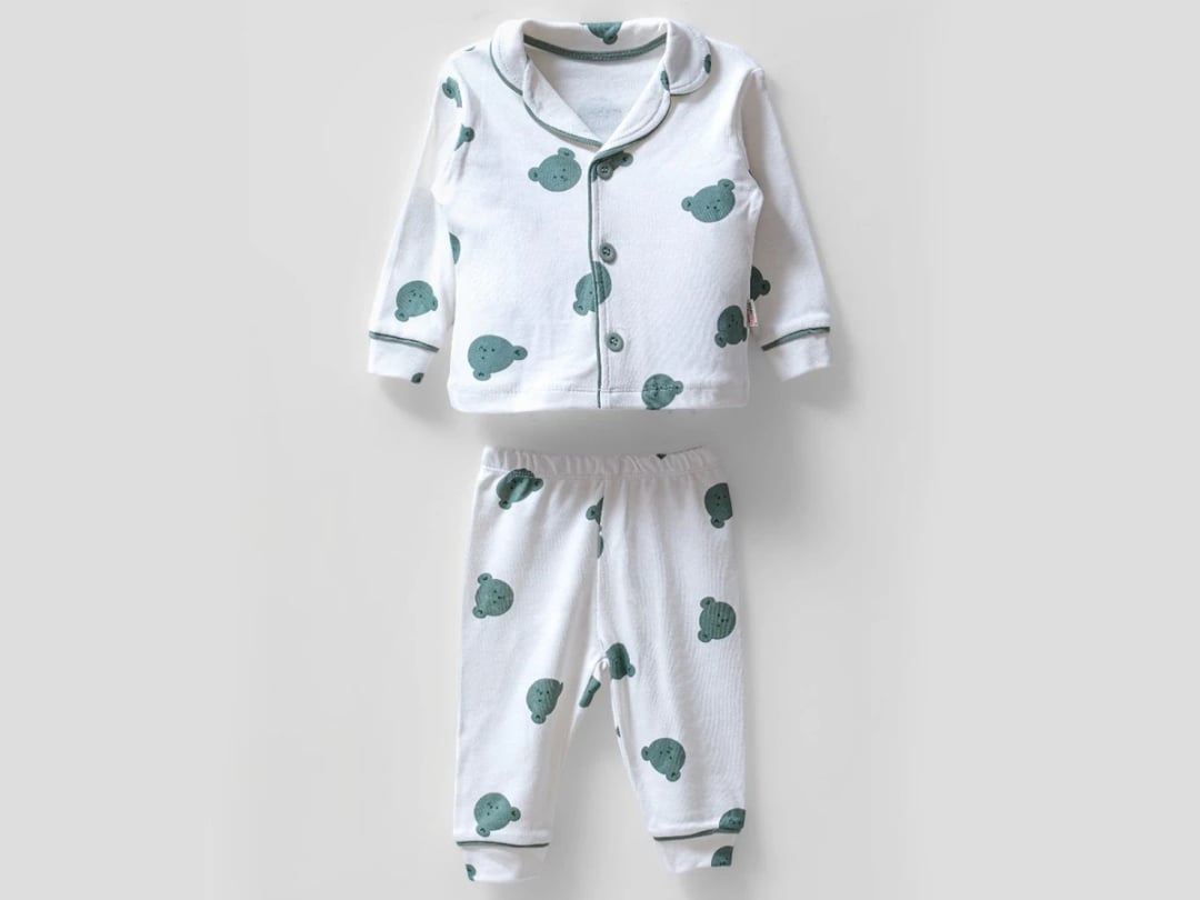 Boys' Bear Print Button-Front Pyjama Set - Dolas - by Peralane