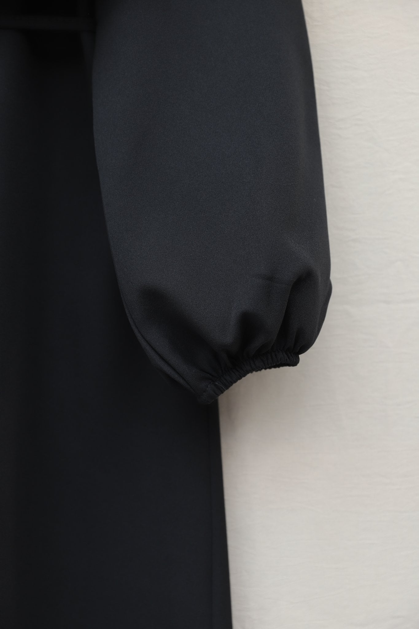 Collar Cape Detail Belted Elastic Cuff Crepe Dress - Black - Podyumplus - by Peralane - photo 7
