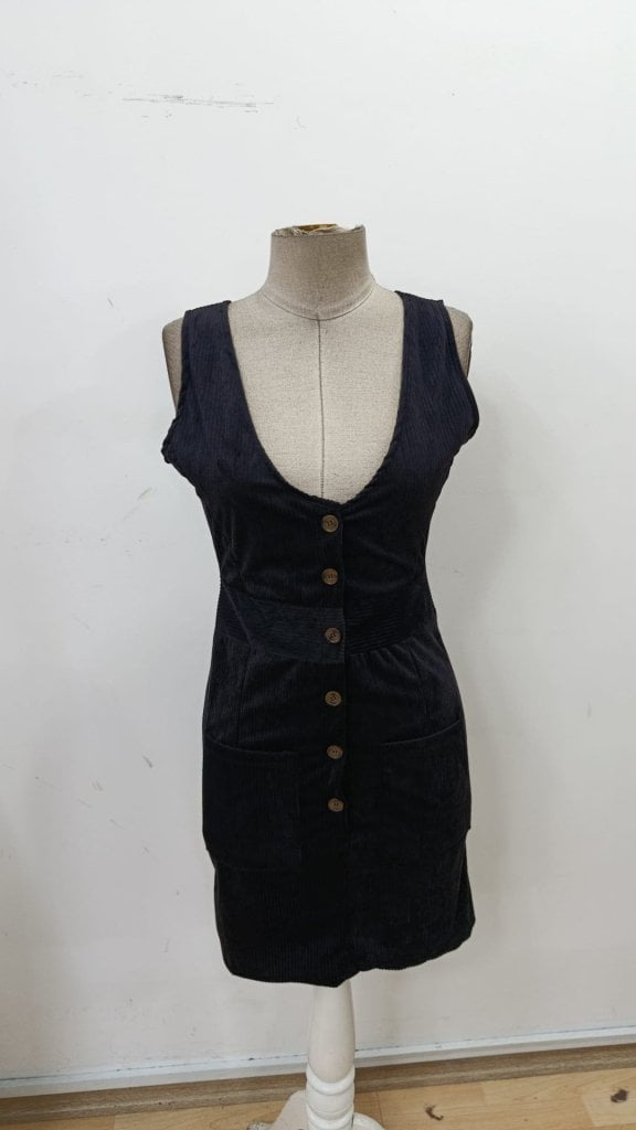 Women's V-Neck Button-Front Mini Corduroy Jumper Dress - Janes - by Peralane - photo 5