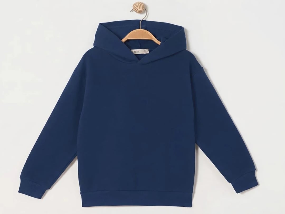 Kids Navy Blue Kangaroo Pocket Hooded Sweatshirt (Pack of 4) - Ruhat Kids - by Peralane