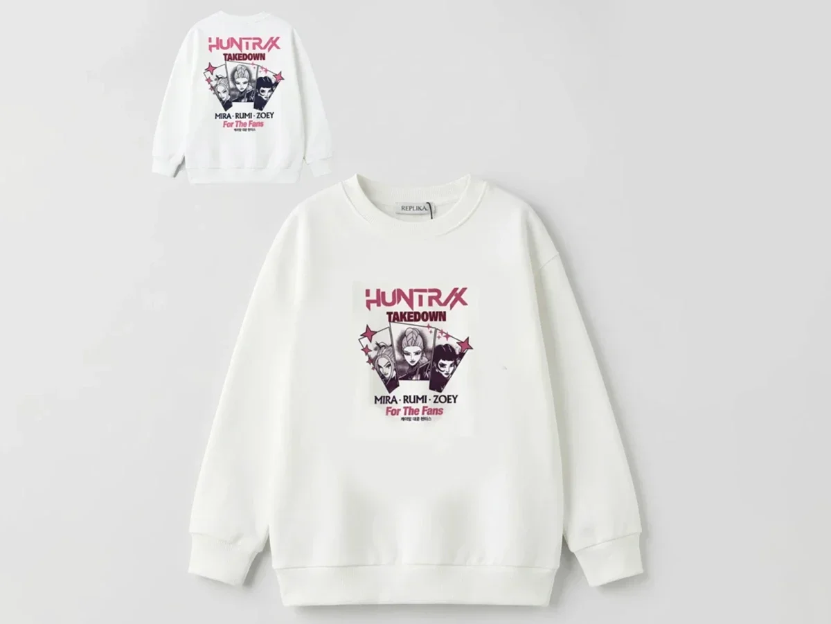 Girls' White Graphic Print Fleece Sweatshirt - Pack of 5 - Replikas - by Peralane