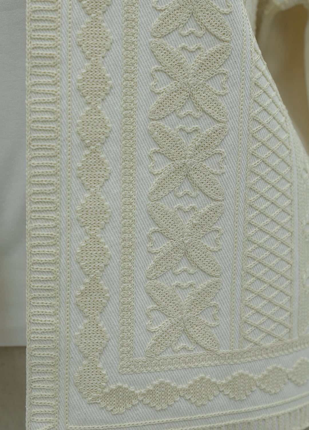Cream Linen-Look Jacket with Embroidery - Podyumplus - by Peralane - photo 6