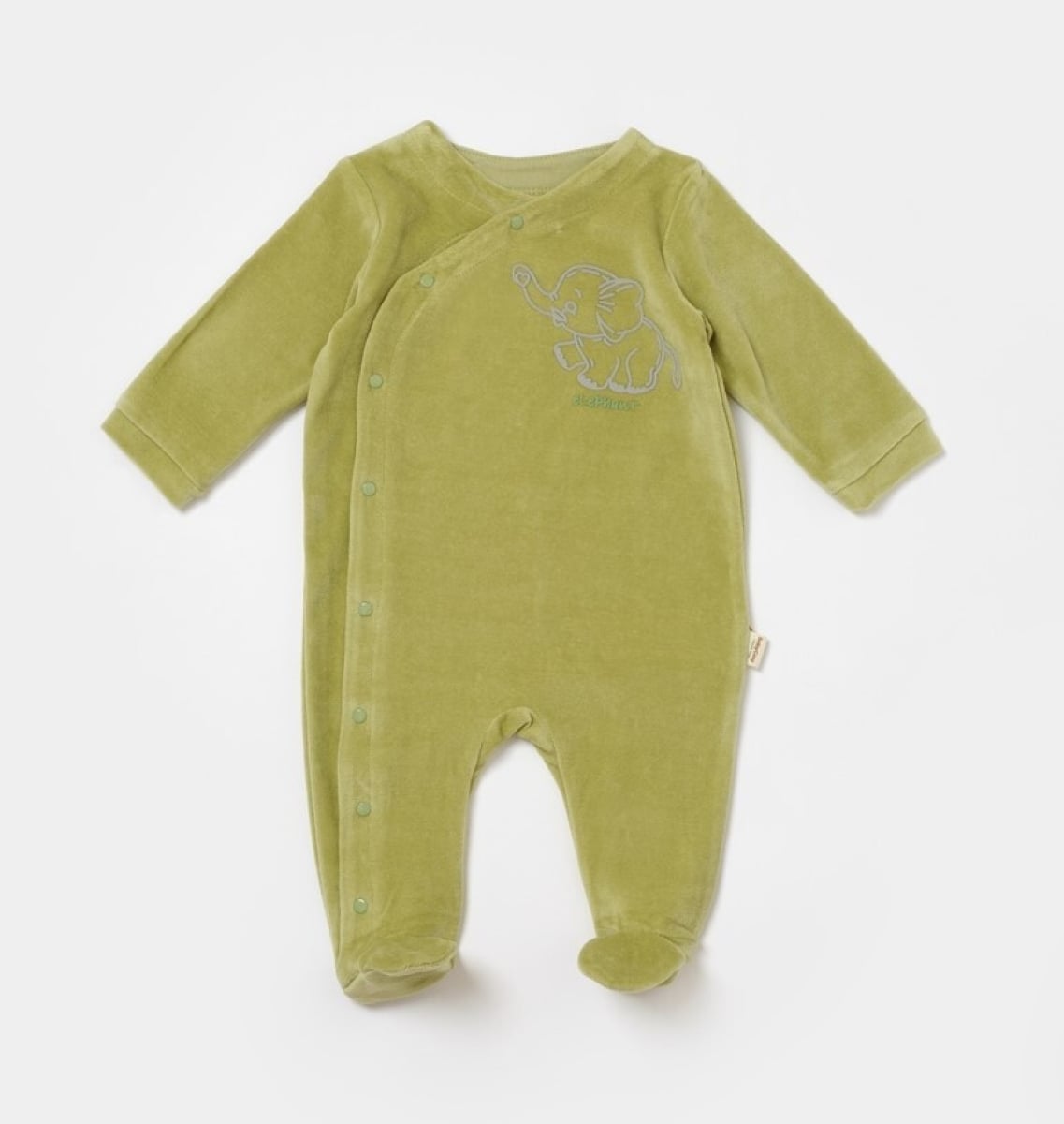 Unisex Baby Footed Romper with Elephant Print - 0-9M - Pack of 3 - Babycosy - by Peralane